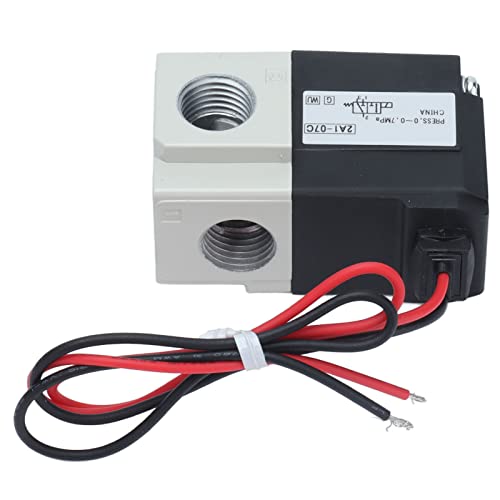 3 Way 2 Position Air Solenoid Valve, 10HZ HighFrequency Control Solenoid Valve with 1/4 Inch Threaded Port (DC 12V)