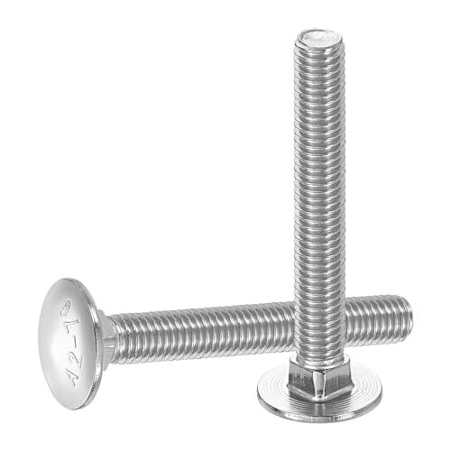 uxcell 10Pcs Carriage Bolts, M8 x 60mm Stainless Steel 18-8 (304) Round Head Square Neck Screws Bolt Screw for Fastening Accessories - Silver - color: Silver, size: M8 x 60mm