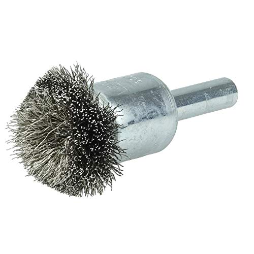Weiler 10043 1" Circular Flared Crimped Wire End Brush.008 Stainless Steel Fill, Made in the USA - size: 0.008 Wire Size, style: Stainless