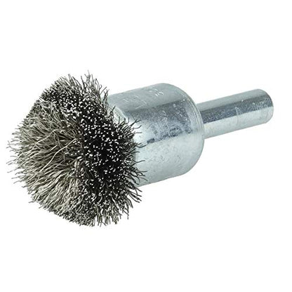 Weiler 10043 1" Circular Flared Crimped Wire End Brush.008 Stainless Steel Fill, Made in the USA - size: 0.008 Wire Size, style: Stainless