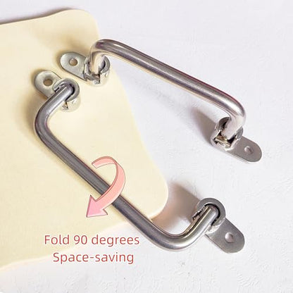 304 Stainless Steel Folding Handle, 90 Degree Solid Rotating Handle, Cabinet and Tool Box Spring armrest (Hole Centers: 5-2/5in(137mm)) - size: Hole Centers: 5-2/5in(137mm)