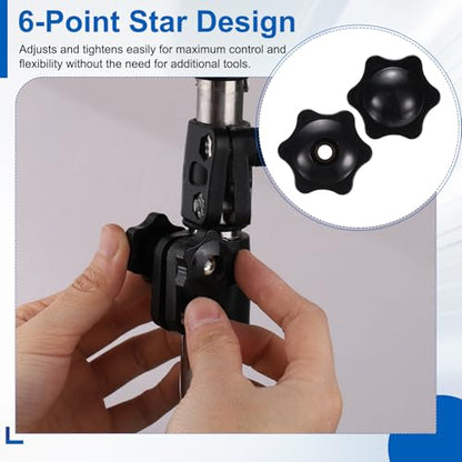 HARFINGTON Star Knobs M6 x 30mm Male + M6 Female Thread 38mm Head 2 Set - size: M6 x 30mm + M6 x 38mm