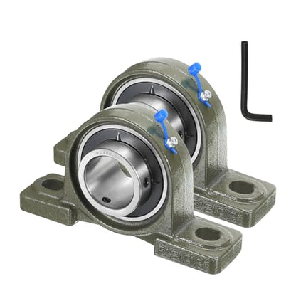 uxcell 2 Pcs UCP209-27 Pillow Block Bearings 1-11/16 inch Bore Self Alignment, Solid Cast Iron Base Mounted Chrome Steel Bearings - size: UCP209-27