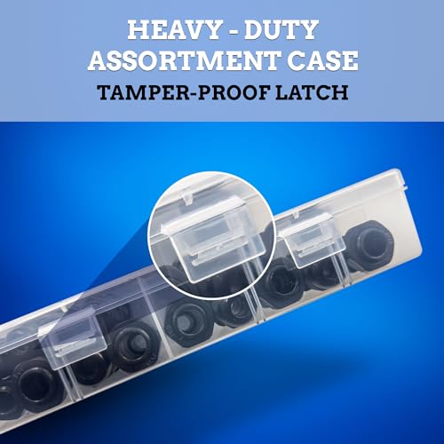 New Age America® 50pcs PG Cable Glands Kit KableLock™ | PG7 - PG19 | Black | Nylon Cord Grip Strain Relief | Adjustable Locknut Cable Connectors | IP68 Waterproof | PG7, PG9, PG11, PG13.5, PG16, PG19 - size: 50 PCS | PG7 - PG19