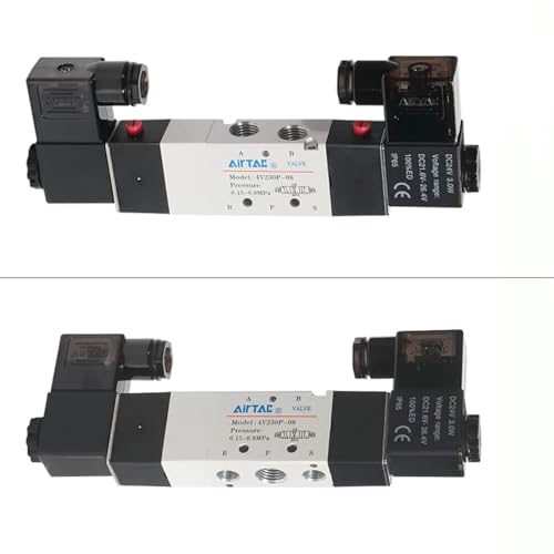Solenoid Valve AirTAC 4V230C-08 DC12V 1/4"PT Double Solenoid 5/3 Way Closed Center Air Pneumatic Internal Pilot 21-114 PSI 5 Port 3 Position Have Memory Function. - size: 4V230C 08 1/4"PT, style: DC12V