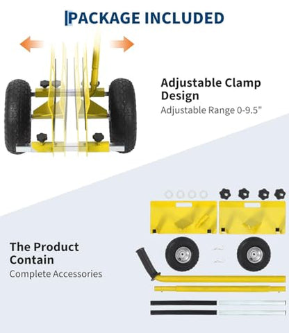 Garvee Panel Dolly with Extended Handle, 660 LBS Capacity - color: Yellow | 2 Pack