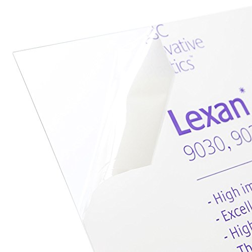 Lexan Sheet - Polycarbonate - .093" - 3/32" Thick, Clear, 12" x 12" Nominal - size: Thick - .093" - 3/32", Size - 12" x 12"