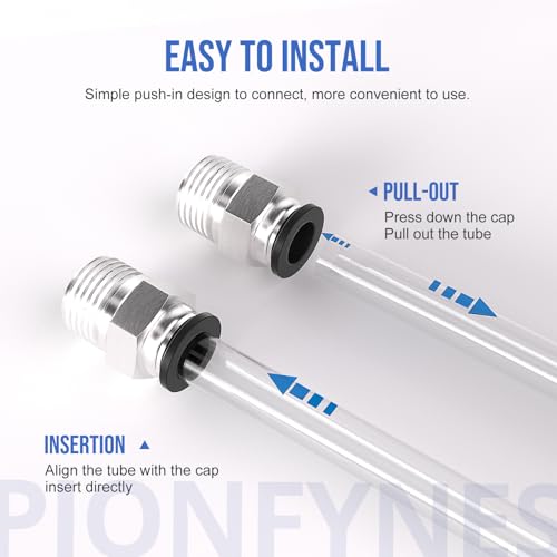 10PCS Push to Connect Fittings 1/2 Inch Tube OD x 1/2 Inch NPT Thread Pneumatic Male Straight Connector Air Fittings - size: 1/2"OD x 1/2"NPT 10PCS