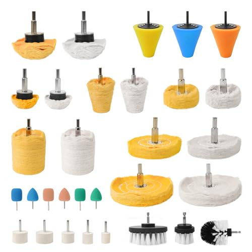 Unicaravan Aluminum Wheel Polishing Kit for Drill Buffing Wheel 31PCS - style: 31PCS