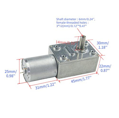 CHANCS 370WG Worm Geared Drive Motor 6V DC 100RPM for Range Hood Nesting Machine Smart Equipment - size: ‎6V, style: 100RPM