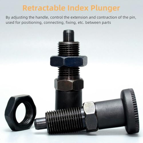 Push Fit Ball Nose Spring Plunger, Carbon Steel Retractable Spring Plunger Return Knob Plunger Spring Loaded Plunger Spring Plunger Pin Non Lock Out Indexing Plunger Pull Knob Spring Pin (M20) - size: M20