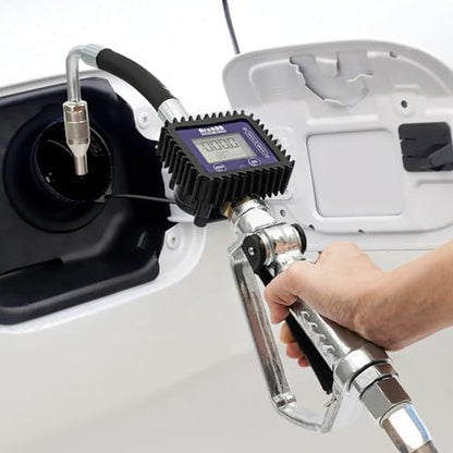 Gun Oil Electronic Digital Air Operated Oil Transfer Pump Oil Gun Nozzle Gun Flow Meter Oil Hose Control Valve Meter Oil Dispenser Automotive Digital Fuel Gun With 1/2" Flexible Hose And Manual Tip - color: Flexible tube+2 batteries