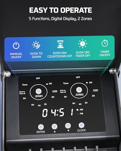 DEWENWILS 200W Low Voltage Landscape Transformer with 2 Zones - style: 200W-Metal