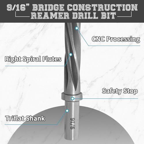 9/16" Durable Reamer Drill Bit M2 HSS - size: 9/16"