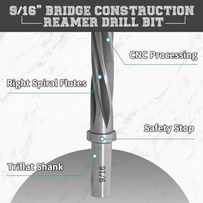 9/16" Durable Reamer Drill Bit M2 HSS - size: 9/16"