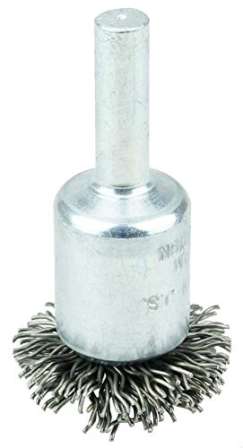Weiler 10099 1" Circular Flared Crimped Wire End Brush, .020" Steel Fill, Made in The USA - size: 0.020 Wire Size, style: Steel