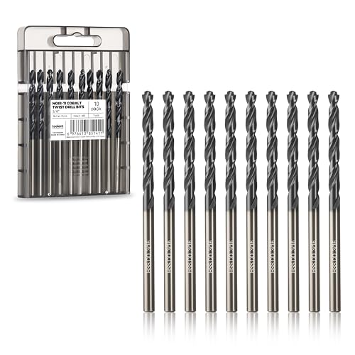 toolant 3/16" Cobalt Drill Bit Set(Pro) Titanium Aluminum Nitride Coated (TiAlN) with Bullet Point Tip, 10-Piece Bulk - size: 3/16 in (10pcs)