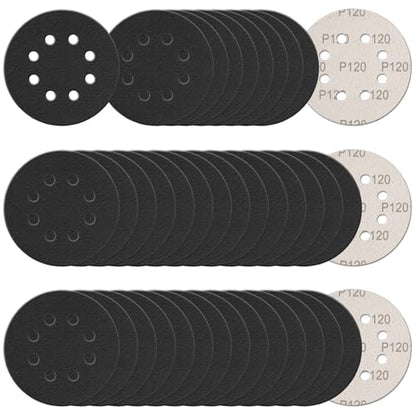 100Pcs 5 Inch Sanding Discs Hook & Loop 8-Hole Wet Dry Sandpaper 120 Grit - style: 100Pcs 120 Grit