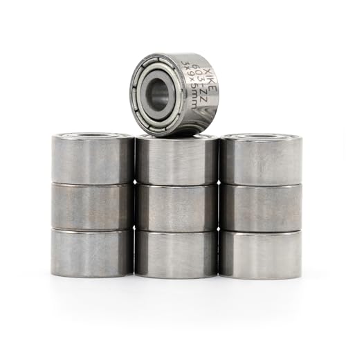XIKE 603ZZ Shielded Deep Groove Ball Bearing, 3 x 9 x 5 mm, 10-Pack - size: B603ZZx10