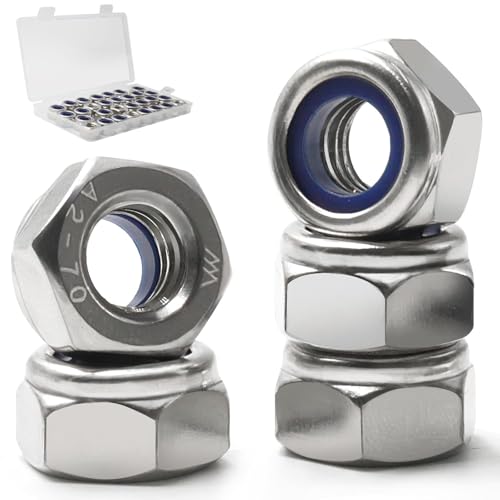 M10-1.5 Lock Nut, 30Pcs Stainless Steel Nylock Insert Locking Nut - size: M10-1.5, 30 Pack