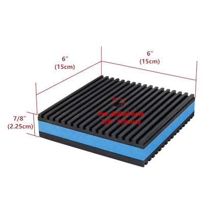 LBG Products Anti Vibration Pads,6" X 6" X 7/8" Heavy Duty Blue EVA Rubber Anti Vibration Isolation Pad for Air Compressor,Washer and Dryer,HVAC,Treadmills,Air Conditioner Accessories,Pack of 4 - size: 6" X 6" X 7/8"