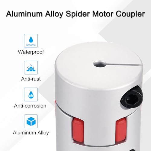 MECCANIXITY Aluminum Shaft Coupling 7mm to 8mm Flexible Spider Coupling L50mm x D40mm Coupler Jaw Spider Shaft Joint Connector for 3D Printers DIY Encoder CNC Router Milling Machine - size: 7mm to 8mm