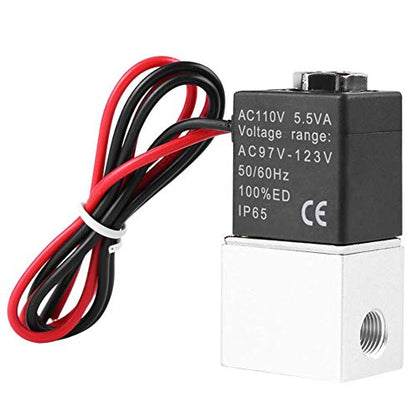 Beduan 2 Way Normally Closed AC 110V Electric Solenoid Air Valve 1/8" NPT - size: 1/8"NPT, style: 110V