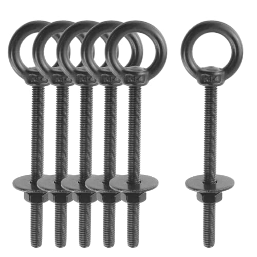 Antrader Lifting Shoulder Eye Bolts,M4 Eye Bolt, M4 x 50mm,Black,6 Sets - size: M4 x 50mm