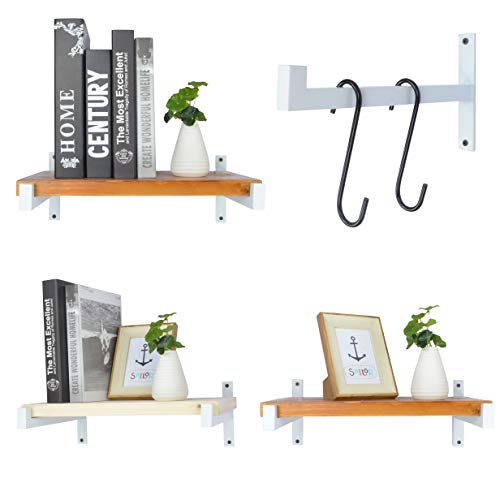 OVOV 2 Pack Heavy Duty Shelf Brackets 8 Inch Metal Shelf Supports White - color: White, size: 8 Inch