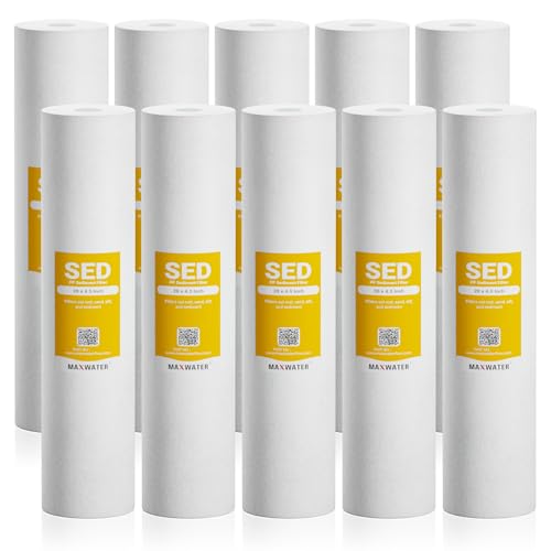 Max Water 5 Micron 20 x 4.5 Sediment Filter 20 inch Replacement Cartridge - size: 10 Counts, style: 5 Micron