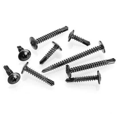 Mywish (650Pcs) #8×3/4" Black Self Tapping Screws for Metal, 410 Black Metal Screws Oxide Stainless Steel Truss Head Self Drilling Screw High-Strength - color: Black, size: #8x3/4" (650 pcs)