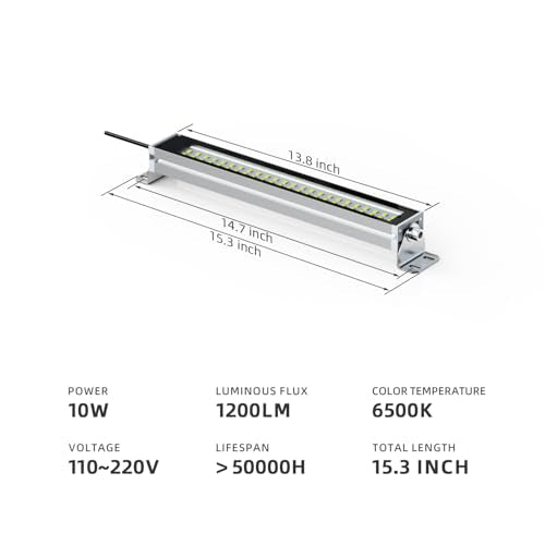 ED Workshop Light, CNC Machine Work Tube Industrial Lighting, LED Work Lamp for Machine Tools and Lathe 110V to 220V Universal (10W) - style: 10W