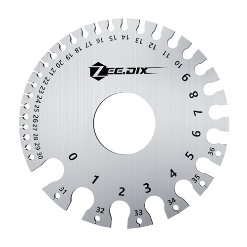 ZeeDix Standard Dual-Sided Round Wire Cable Sheet Gage - style: Metal Round Wire Gauge
