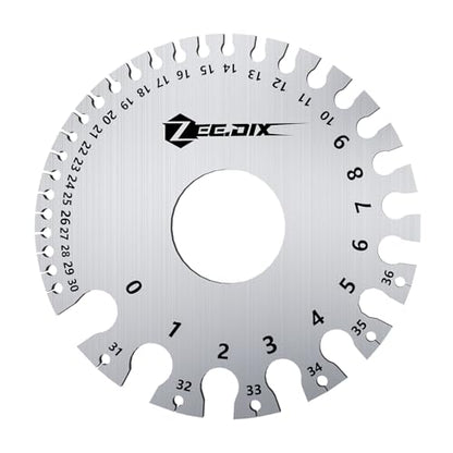 ZeeDix Standard Dual-Sided Round Wire Cable Sheet Gage - style: Metal Round Wire Gauge