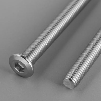 5/16-18 Bolt, 20Pcs 5/16-18 x 2" Flat Head Hex Socket Cap Screws, 304 Stainless Steel 18-8 Furniture Bolts, Full Thread (with Hex Spanner) - size: 5/16x2