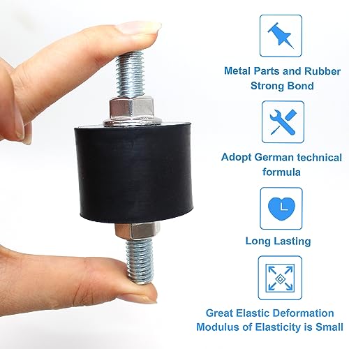 4Pcs M10 40x30mm Rubber Isolator Mounts Double Stud Shock Absorber - size: M10,VV40*30+2G10*28