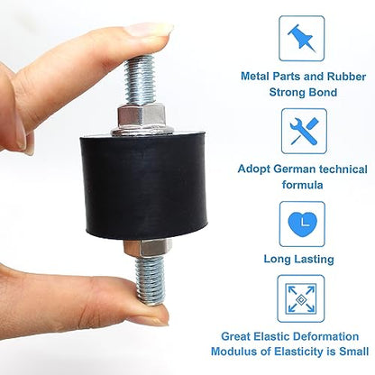 4Pcs M10 40x30mm Rubber Isolator Mounts Double Stud Shock Absorber - size: M10,VV40*30+2G10*28