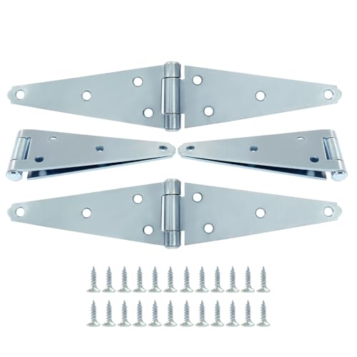 Hordion 4Pcs Strap Hinge Shed Door Hinges, 6 Inch Heavy Duty Gate Hinges - size: 6 Inch, 4Pcs