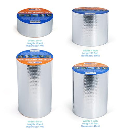 ADHES Upgrade Butyl Tape Waterproof Tape, 1.2mm Thick, 4 inch x 16 feet - size: 100mm x 5m