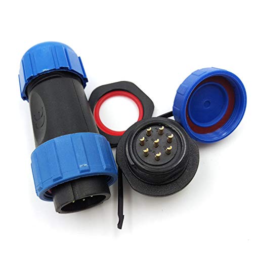 SP21 2Pin-12Pin IP67 Panel Mount Waterproof Aviation Cable Connector,21mm Panel Mount Connector Plug and Socket (8Pin) - size: 8Pin