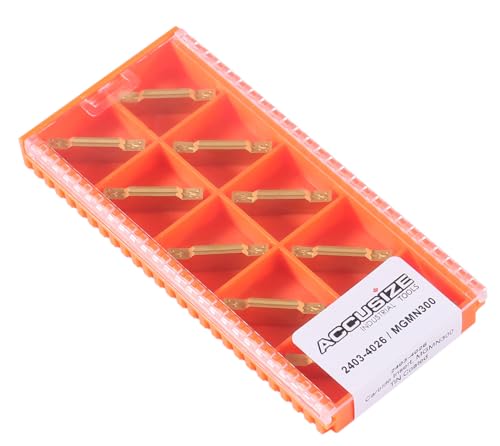 Accusize Industrial Tools Mgmn300 Tin Coated Carbide Inserts, 10 Pcs/Box, 2403-4026x10 - size: MGMN300