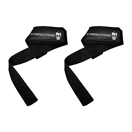 Gymreapers Lifting Wrist Straps for Weightlifting, Bodybuilding, Powerlifting, Strength Training, & Deadlifts - Padded Neoprene with 18" Cotton - color: Black