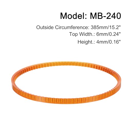 uxcell 4pcs MB Series Standard Sewing Machine Belts MB-385 Motor Drive V Belt, 385mm/15.2" Outside Circumference - size: MB-385