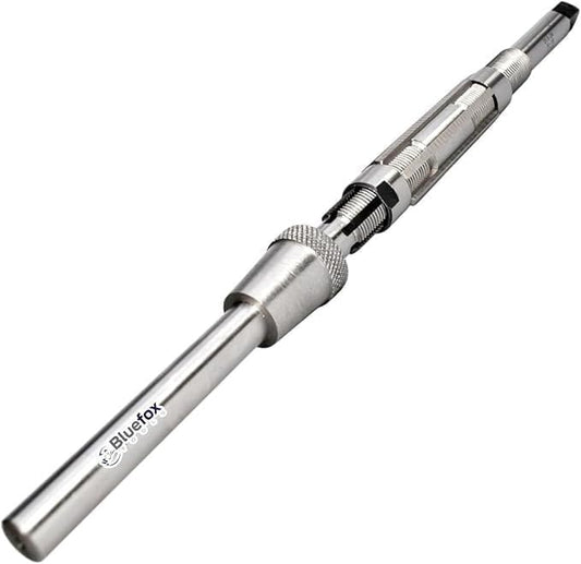 H6 Adjustable Hand Reamer with Solid Pilot | 19/32" - 21/32" (15-16.6mm) | High Speed Steel King Pin Reamer | Floating Pilot Sleeve | Precision Line Reaming Tool - size: H6 Adjustable Hand Reamer