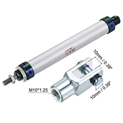 MECCANIXITY Pneumatic Air Cylinder Double Action MAL25X150 25mm Bore 150mm Stroke with Y Connector and 4Pcs Quick Fitting Set - size: 25X150 mm