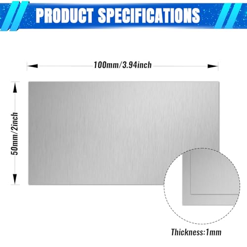 1mm Stainless Steel Sheet 2x4 Inch, 430 Magnetic Stainless Steel Plate, 18 Gauge Metal Sheet for Wall, DIY, Crafts, Jewelry, Electrical Repair (2 Pack) - size: 2" x 4"-18 Gauge(1mm)