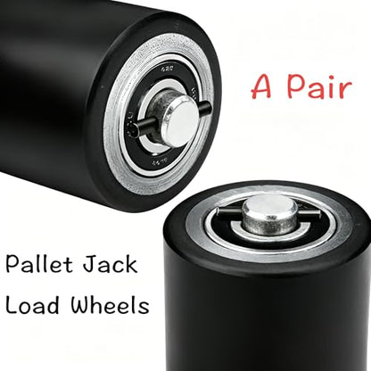 Pallet Jack Load Wheels Replacement Kit 3"x3.75" (Black,1 Pair) - color: Black-1 Pair