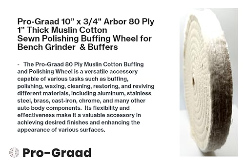 10" x 3/4" 80-Ply Fine Muslin Buffing Wheel, 1 Pack