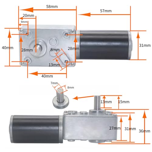 CHANCS DC 12V 25RPM Geared Gearbox Motor Reversible Worm Gear Motor for Automatic Monitor,Smart Home - size: 25RPM