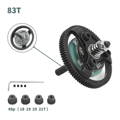 48P 83T Hardened Steel Spur Gear with 18T 19T 20T 21T Pinions, 3.175mm Bore - size: 83T-18T 19T 20T 21T